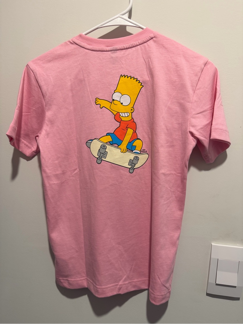 8-9 years Kids Pink Graphic Skate T-Shirt - The Simpsons Bart Design
